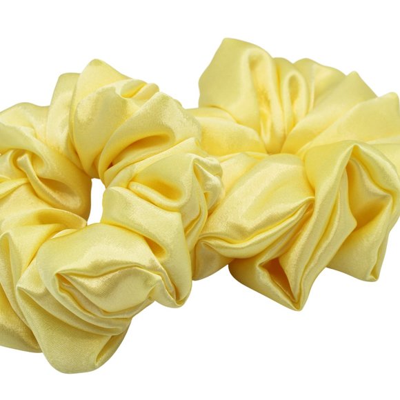 Large Yellow Satin Scrunchie - Picture 4 of 4